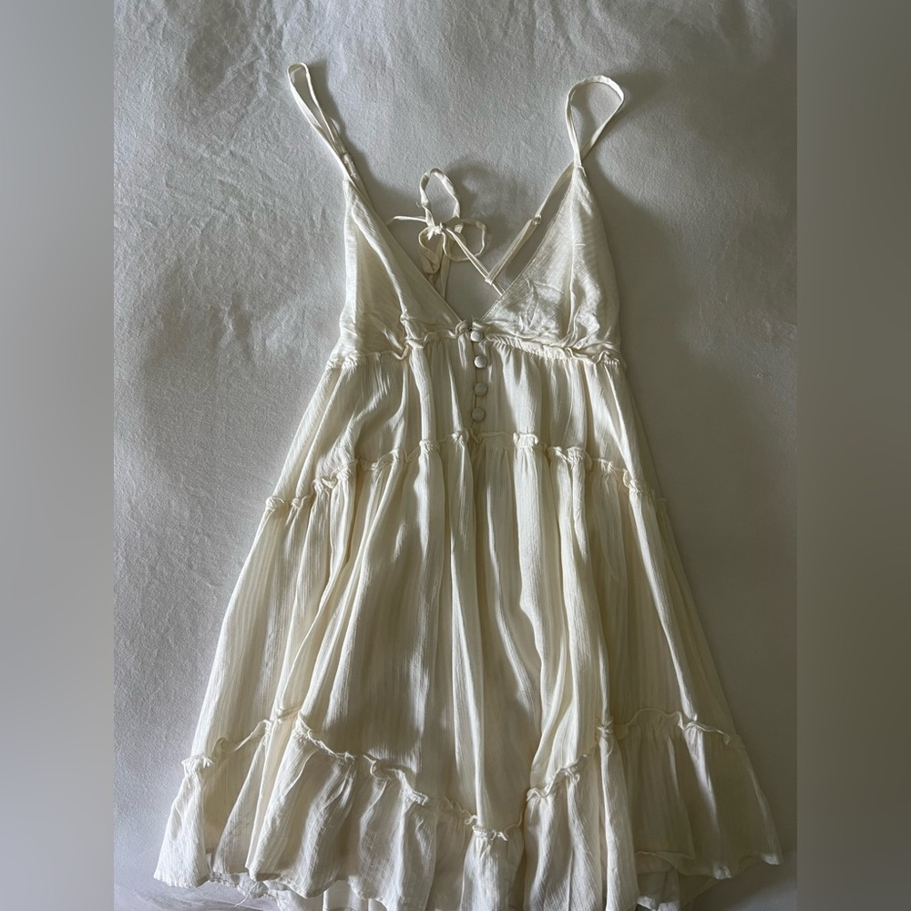 NWOT urban outfitters cream flowy mini dress